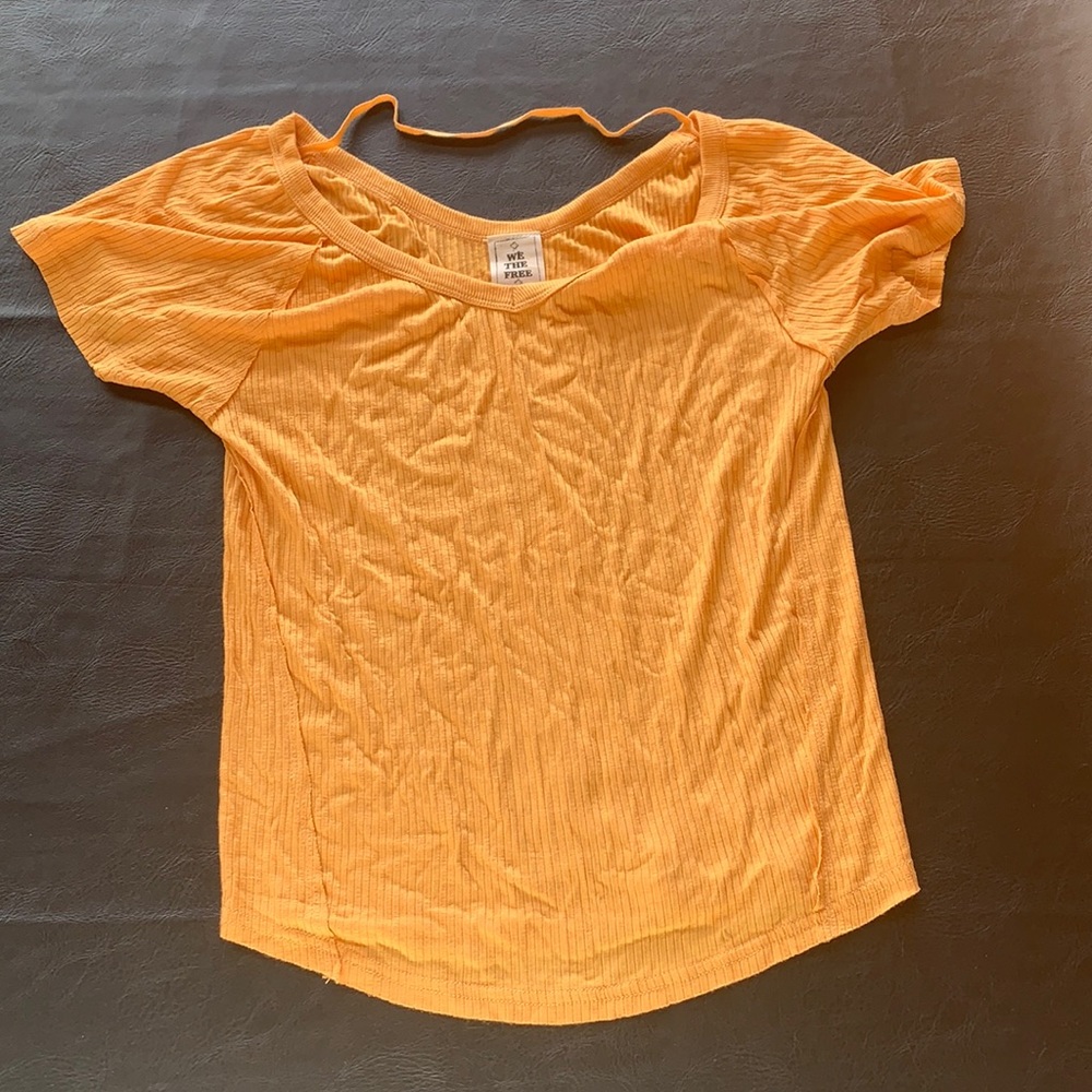 Free People orange v-neck, size M